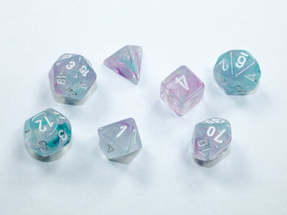 Chessex - Nebula Mini-hedral Wisteria/white 7-Die set