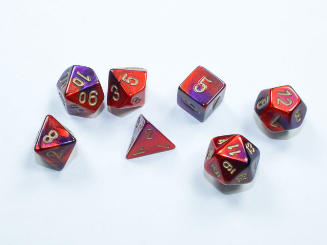 Chessex - Gemini Mini-hedral Purple-Red/gold 7-Die Set