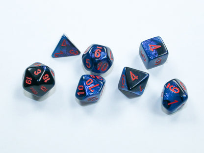 Chessex - Gemini Mini-hedral Black-Starlight/red 7-Die Set