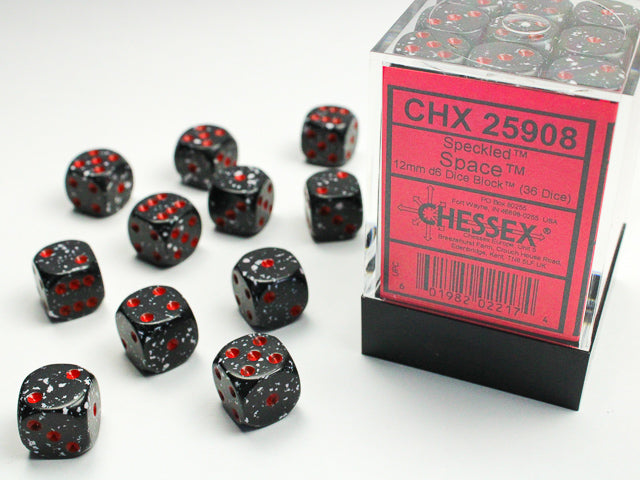 Chessex Speckled Space 12mm d6 Dice Block (36 Dice)