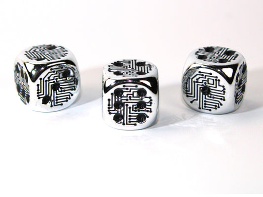 Chessex - Silver Plated Circuit Design d6