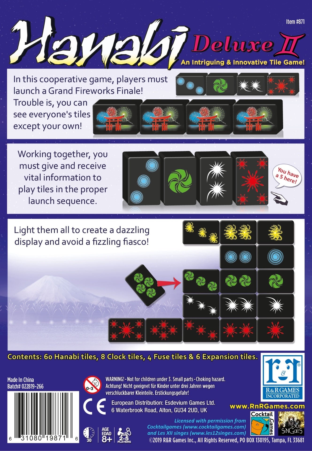 Hanabi Deluxe II - A Tile Game about Fireworks - R & R Games
