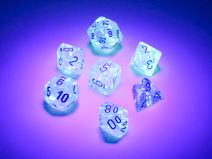 Chessex - Borealis Mini-hedral Icicle/light blue Luminary 7-Die