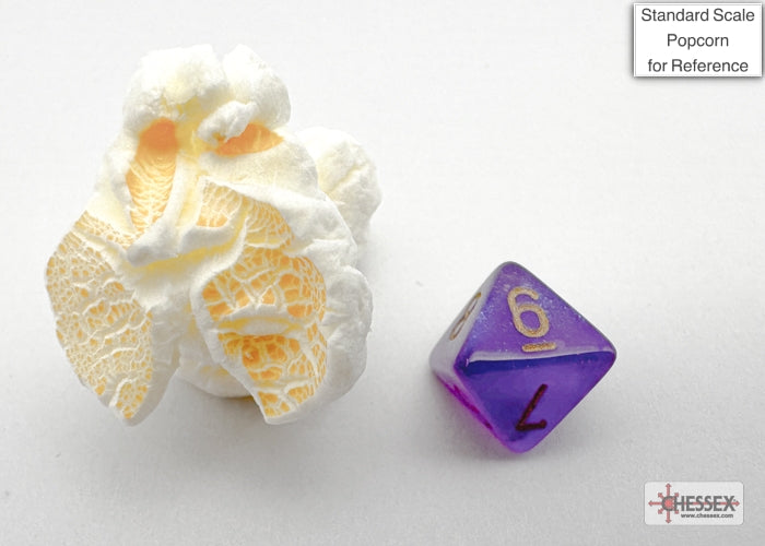 Chessex - Borealis Mini-hedral Royal Purple/gold Luminary 7-Die