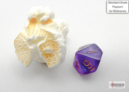 Chessex - Borealis Mini-hedral Royal Purple/gold Luminary 7-Die