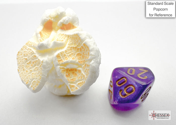Chessex - Borealis Mini-hedral Royal Purple/gold Luminary 7-Die