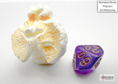 Chessex - Borealis Mini-hedral Royal Purple/gold Luminary 7-Die
