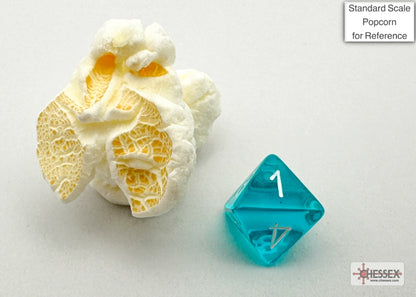 Chessex - Translucent Mini-hedral Teal/white 7-Die Set