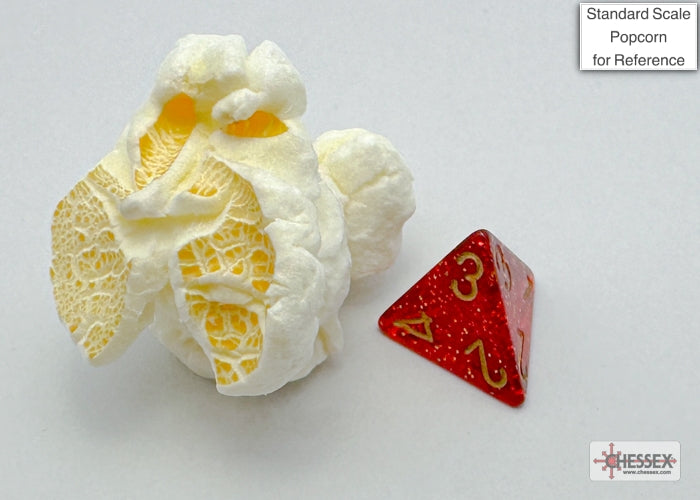 Chessex - Glitter Mini-hedral Ruby Red/gold 7-Die Set
