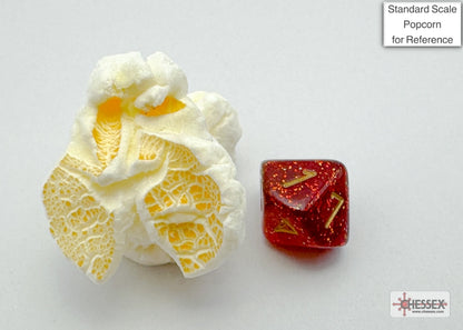 Chessex - Glitter Mini-hedral Ruby Red/gold 7-Die Set