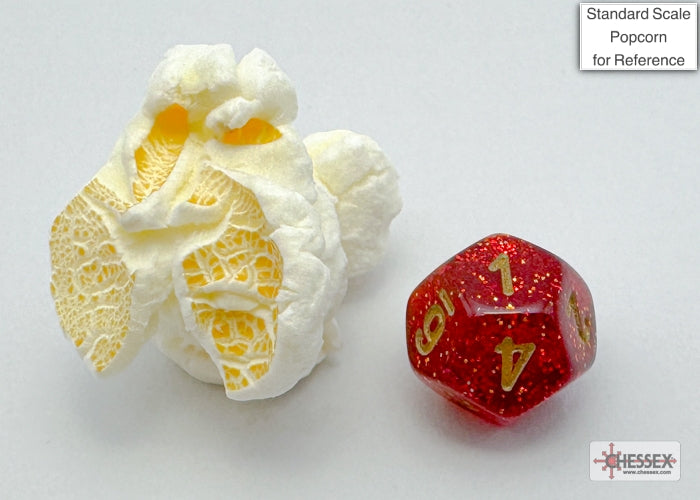 Chessex - Glitter Mini-hedral Ruby Red/gold 7-Die Set