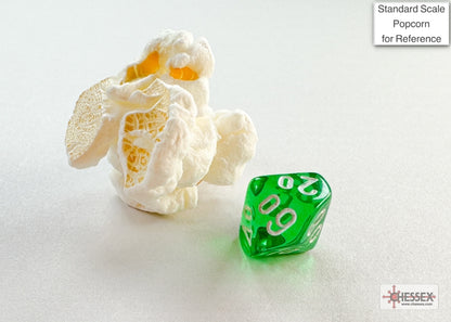 Chessex - Translucent Mini-hedral Green/white 7-Die Set