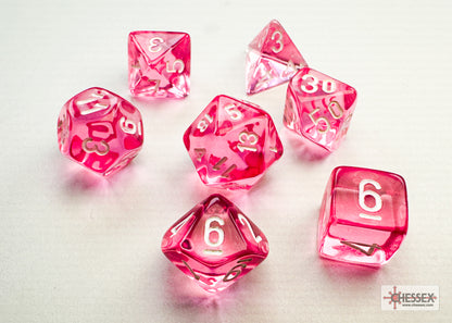 Chessex - Translucent Mini-hedral Pink/white 7-Die Set