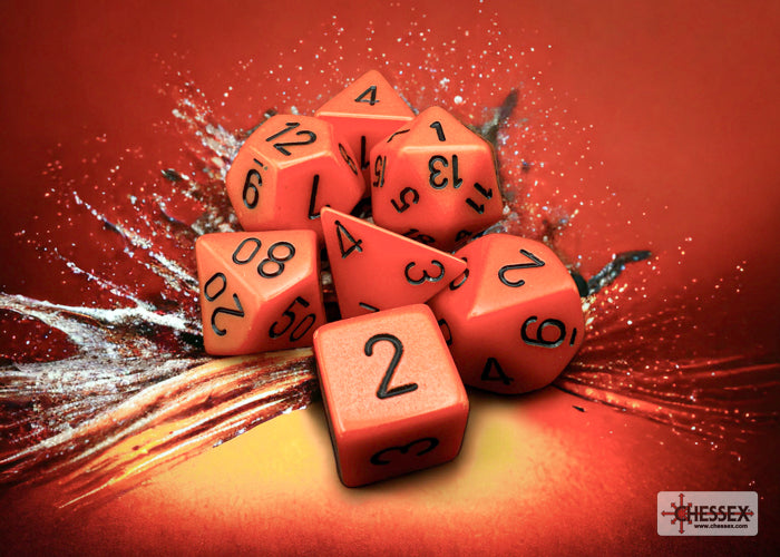 Chessex - Opaque Orange/black Polyhedral 7-Die Set
