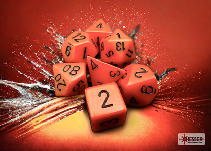 Chessex - Opaque Orange/black Polyhedral 7-Die Set