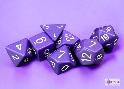 Chessex - Opaque Purple/white Polyhedral 7-Die Set