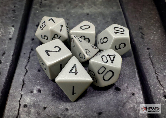 Chessex - Opaque Dark Grey/black Polyhedral 7-Dice Set