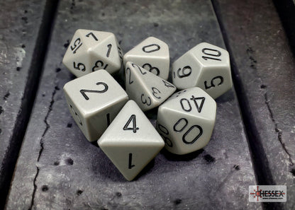 Chessex - Opaque Dark Grey/black Polyhedral 7-Dice Set