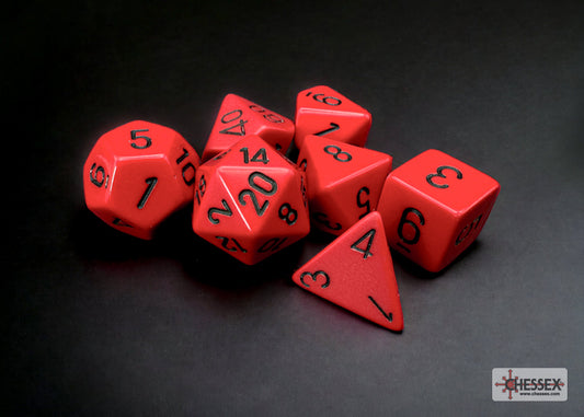 Chessex - Opaque Red/black Polyhedral 7-Dice Set
