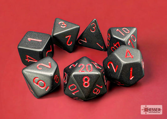 Chessex - Opaque Black/red Polyhedral 7-Dice Set