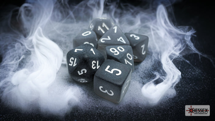 Chessex - Frosted Polyhedral Smoke/white 7-Die Set