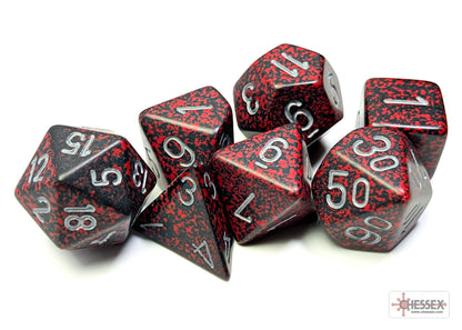 Chessex Speckled Silver Volcano Polyhedral 7-Dice Set