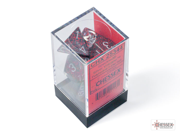Chessex Speckled Silver Volcano Polyhedral 7-Dice Set