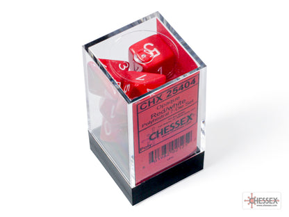 Chessex - Opaque Red/white Polyhedral 7-Dice Set