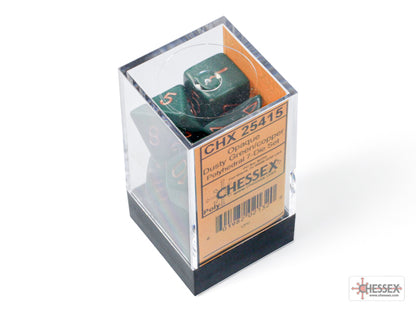 Chessex - Opaque Dusty Green/copper Polyhedral 7-Dice Set