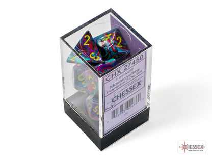 Chessex Festive Mosaic/yellow Polyhedral 7-Dice Set