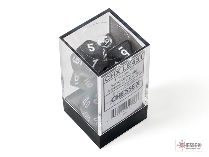 Chessex - Frosted Polyhedral Smoke/white 7-Die Set