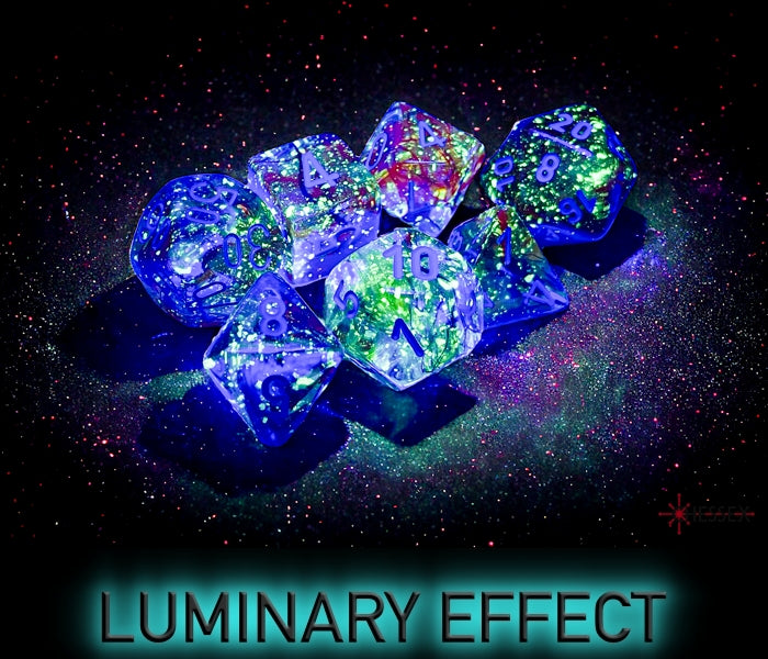 Chessex - Nebula Primary/blue Luminary Polyhedral 7-Dice Set