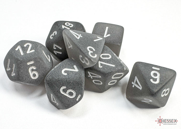 Chessex - Frosted Polyhedral Smoke/white 7-Die Set