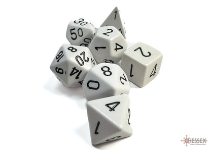 Chessex - Opaque White/black Polyhedral 7-Dice Set