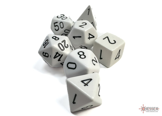 Chessex - Opaque White/black Polyhedral 7-Dice Set