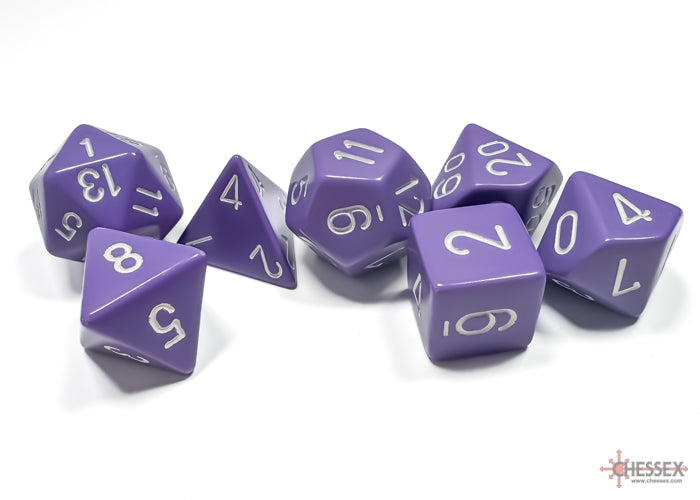 Chessex - Opaque Purple/white Polyhedral 7-Die Set