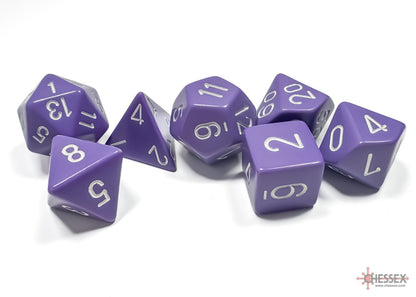 Chessex - Opaque Purple/white Polyhedral 7-Die Set