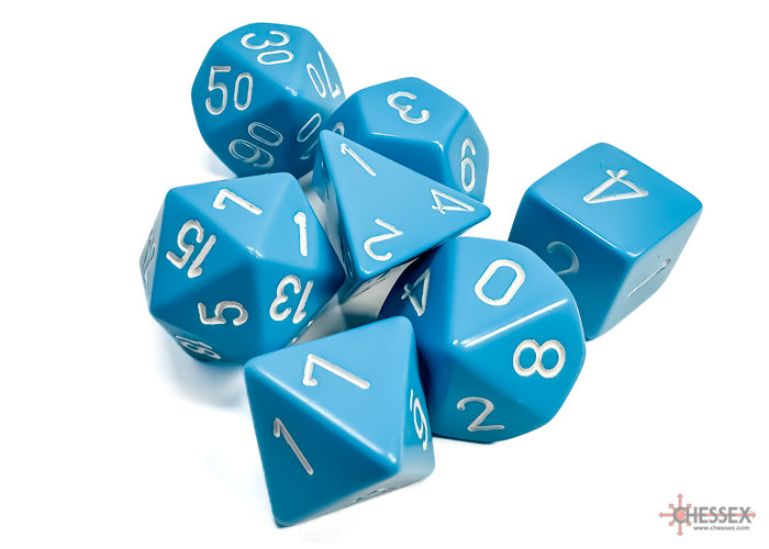 Chessex - Opaque Light Blue/white Polyhedral 7-Dice Set