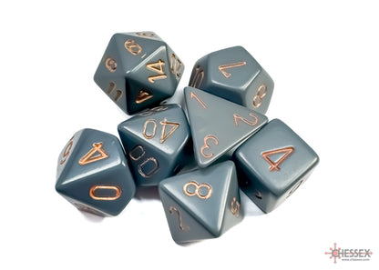 Chessex - Opaque Dark Grey/copper Polyhedral 7-Dice Set