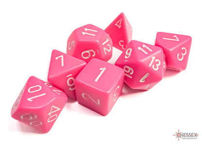 Chessex - Opaque Pink/white Polyhedral 7-Die Set