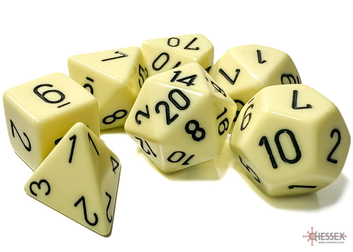 Chessex - Opaque Pastel Yellow/black Polyhedral 7-Dice Set