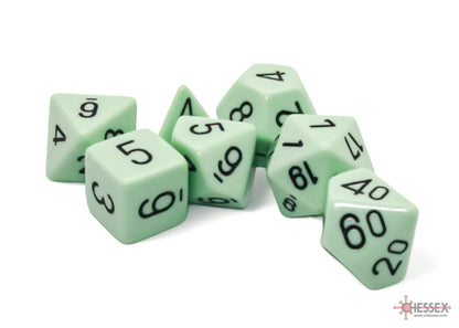 Chessex - Opaque Pastel Green/black Polyhedral 7-Dice Set