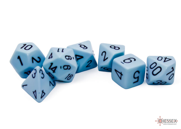 Chessex - Opaque Pastel Blue/black Polyhedral 7-Die Set