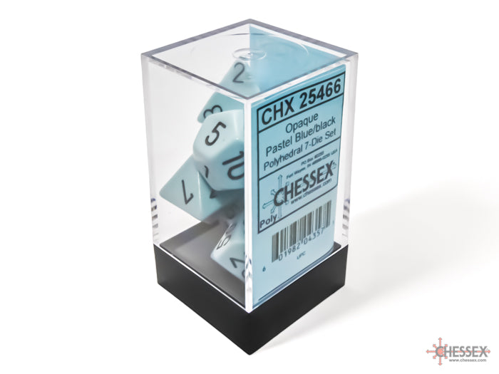 Chessex - Opaque Pastel Blue/black Polyhedral 7-Die Set