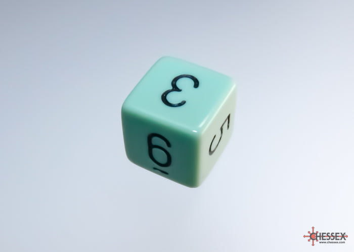 Chessex - Opaque Pastel Green/black Polyhedral 7-Dice Set