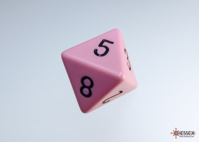 Chessex - Opaque Pastel Pink/black Polyhedral 7-Dice Set