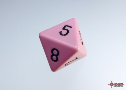 Chessex - Opaque Pastel Pink/black Polyhedral 7-Dice Set