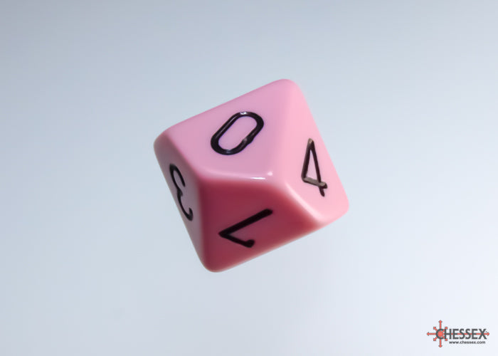 Chessex - Opaque Pastel Pink/black Polyhedral 7-Dice Set