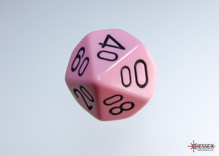Chessex - Opaque Pastel Pink/black Polyhedral 7-Dice Set