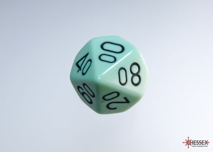 Chessex - Opaque Pastel Green/black Polyhedral 7-Dice Set